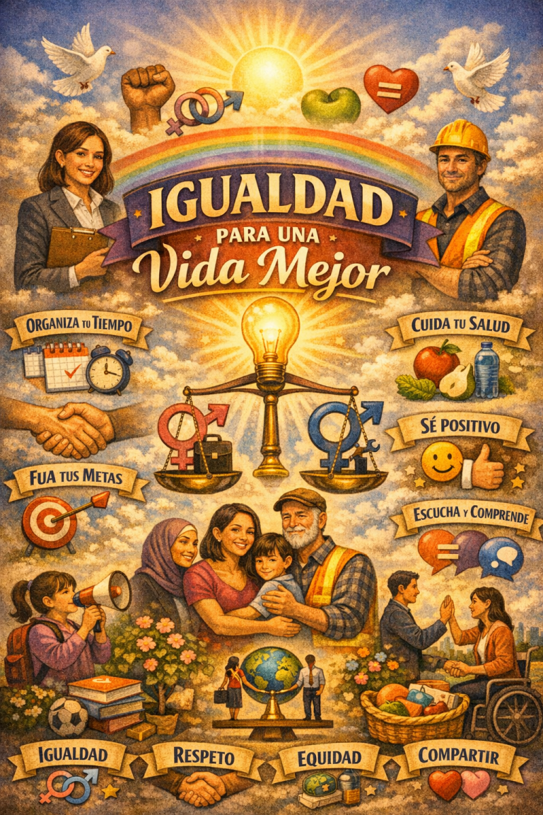 La igualdad de género es un principio fundamental para construir una sociedad más justa, equilibrada e inclusiva. Hablar de igualdad de género implica reconocer derechos, oportunidades y responsabilidades compartidas entre todas las personas. Reflexionar sobre estas dinámicas permite identificar cambios necesarios para avanzar hacia una convivencia más justa y mejor para todos. La igualdad de género no es un concepto abstracto, sino una práctica diaria que se construye con acciones pequeñas pero constantes. Además, implica revisar creencias, hábitos y roles que históricamente han limitado la participación plena de muchas personas. Comprender estas desigualdades es el primer paso para transformarlas.