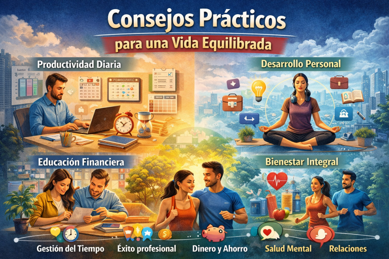 Descubre consejos prácticos para mejorar tu productividad, finanzas, bienestar y crecimiento personal con estrategias efectivas y aplicables.