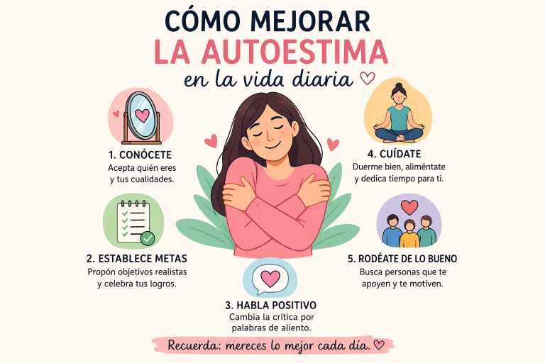 La Autoestima y la Seguridad Emocional son elementos clave para el equilibrio personal y la forma en la que nos relacionamos con el entorno. Cuando se trabaja en el Crecimiento Personal, es habitual notar mejoras en la actitud, la toma de decisiones y la manera de afrontar los retos diarios. Muchas personas buscan cómo reforzar la autoestima en el día a día porque atraviesan momentos de duda o falta de motivación. Pequeños cambios como mejorar el diálogo interno o marcar objetivos realistas pueden marcar una gran diferencia. Además, incorporar hábitos positivos para la confianza personal ayuda a construir una visión más estable y saludable de uno mismo.
