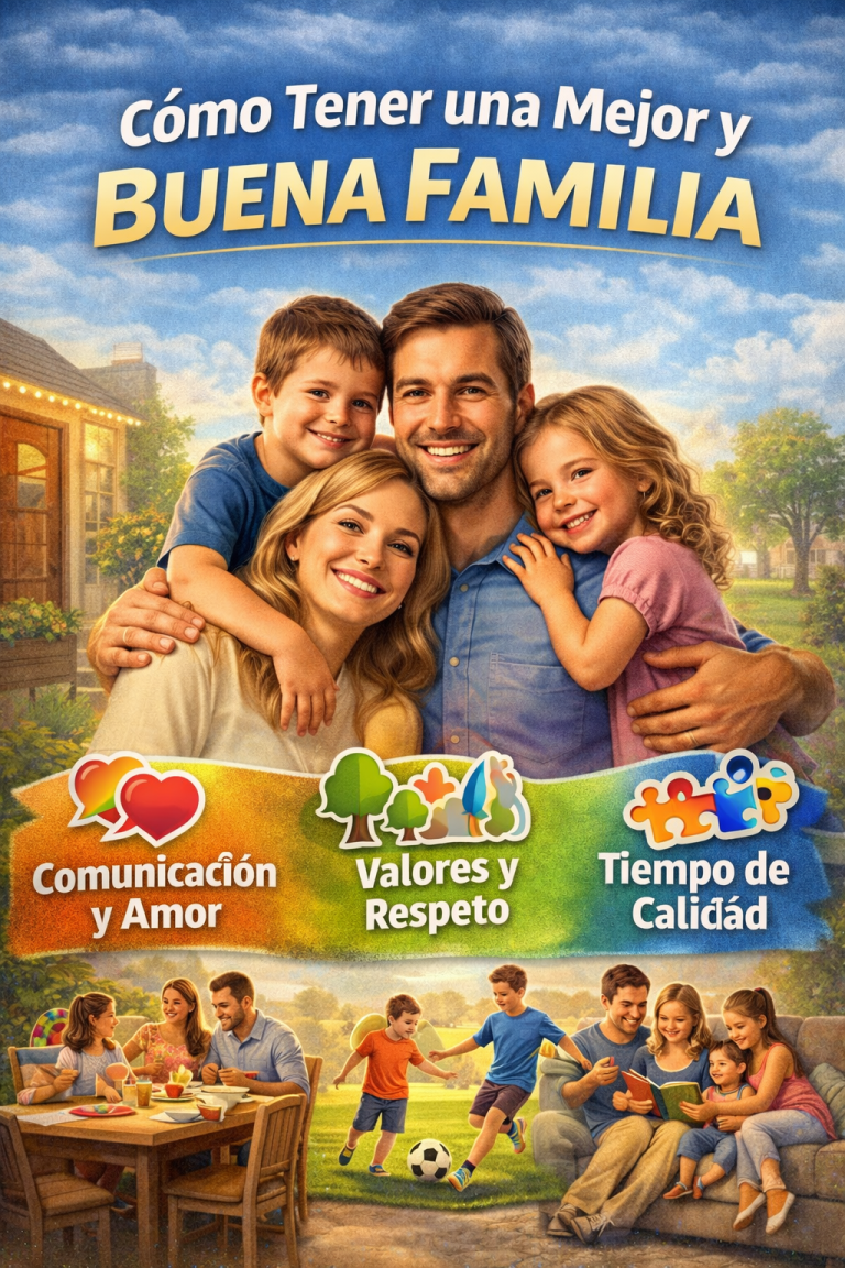 Lograr cómo tener una mejor y buena familia con valores y comunicación es uno de los objetivos más importantes en la vida de muchas personas. La familia es el núcleo donde se desarrollan emociones, aprendizajes y vínculos duraderos. Entender cómo construir una familia feliz y unida en el día a día implica dedicar tiempo, esfuerzo y compromiso para fortalecer las relaciones y crear un ambiente saludable. La Importancia de la Comunicación en una Buena Familia Uno de los pilares fundamentales para cómo tener una mejor y buena familia basada en la comunicación es aprender a escuchar y expresar emociones de forma respetuosa. La comunicación abierta permite resolver conflictos y fortalecer la confianza. El cómo mejorar la comunicación familiar efectiva y positiva ayuda a evitar malentendidos y crea un entorno de apoyo mutuo. Escucha Activa y Empatía en la Familia La escucha activa en la familia para mejorar relaciones personales es clave para comprender las necesidades de cada miembro. Practicar la empatía permite ponerse en el lugar del otro y generar vínculos más fuertes. El cómo desarrollar empatía en el entorno familiar saludable mejora la convivencia y fomenta el respeto. Resolución de Conflictos de Forma Positiva Los desacuerdos son normales, pero saber gestionarlos es esencial en cómo tener una mejor y buena familia resolviendo conflictos. Buscar soluciones en conjunto fortalece la relación y evita resentimientos. El resolución de problemas familiares con diálogo y respeto permite convertir los conflictos en oportunidades de crecimiento. Expresión de Afecto y Reconocimiento Mostrar cariño es fundamental en cómo tener una mejor y buena familia con amor y respeto. Expresar gratitud y reconocimiento fortalece la autoestima de cada miembro. El importancia del afecto en la convivencia familiar positiva crea un ambiente cálido y seguro. Hábitos y Valores para Construir una Familia Feliz Desarrollar rutinas y valores es esencial para cómo tener una mejor y buena familia con hábitos saludables. La constancia en pequeñas acciones diarias genera estabilidad y bienestar. El hábitos familiares para mejorar la convivencia y unión incluye compartir tiempo de calidad y fomentar el respeto mutuo. En conclusión, lograr cómo tener una mejor y buena familia con amor comunicación y respeto requiere compromiso constante. A través de la comunicación, los valores y el tiempo compartido, es posible construir un hogar lleno de armonía, confianza y bienestar para todos sus miembros.