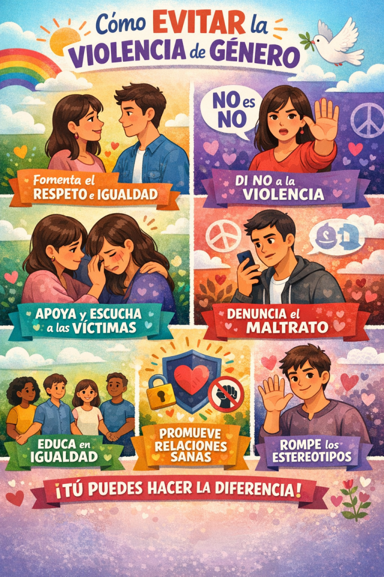 La violencia de género es una de las problemáticas sociales más graves y urgentes de abordar en todo el mundo. Su prevención requiere un enfoque integral que combine educación, legislación, apoyo social y transformación cultural. Hablar de Prevención De Violencia De Género, Violencia De Género e Igualdad De Género es fundamental para comprender cómo se origina este problema y cómo puede ser erradicado desde sus raíces. Solo mediante un compromiso colectivo se puede avanzar hacia una sociedad más segura y equitativa. Este fenómeno no solo afecta a las víctimas directas, sino que también impacta en las familias, comunidades y estructuras sociales en general. Por ello, promover la Educación En Igualdad, las Relaciones Sanas y la Protección A Víctimas se convierte en una prioridad esencial para reducir la incidencia de la violencia y fomentar una cultura basada en el respeto y la dignidad humana. Educación y conciencia social como base de la prevención La educación es el pilar fundamental para prevenir la violencia de género desde edades tempranas. Incluir contenidos sobre Educación En Igualdad, Igualdad De Género y Prevención De Violencia De Género en los sistemas educativos ayuda a formar generaciones más conscientes y respetuosas. Cuando los niños y jóvenes aprenden a identificar conductas abusivas, se fortalece la capacidad de prevenir situaciones de riesgo en el futuro. La importancia de la educación en las escuelas Las escuelas desempeñan un papel clave en la construcción de valores sociales. Fomentar la Educación En Igualdad, el respeto mutuo y la Violencia De Género como tema de reflexión permite que los estudiantes desarrollen herramientas para reconocer y rechazar comportamientos abusivos. Programas educativos enfocados en la Prevención De Violencia De Género En La Educación y la Igualdad De Género En Las Escuelas son fundamentales para generar un cambio real y duradero. El entorno familiar y social como factor de protección El entorno familiar tiene una influencia directa en la forma en que las personas construyen sus relaciones. Promover la Educación En Igualdad, las Relaciones Sanas y la Prevención De Violencia De Género dentro del hogar es esencial para prevenir comportamientos violentos. Las familias que fomentan el respeto y la comunicación abierta contribuyen a reducir la normalización de la violencia en cualquier forma. El papel de los medios de comunicación Los medios de comunicación también tienen una responsabilidad importante en la prevención de la violencia de género. La difusión de mensajes responsables sobre Violencia De Género, Igualdad De Género y Protección A Víctimas puede ayudar a concienciar a la sociedad. Por el contrario, la reproducción de estereotipos o la banalización de la violencia puede perpetuar comportamientos nocivos y reforzar estructuras de desigualdad. Legislación y protección legal El desarrollo de marcos legales eficaces es clave para combatir la Violencia De Género y garantizar la seguridad de las víctimas. La Protección A Víctimas, la Igualdad De Género y la Prevención De Violencia De Género deben estar respaldadas por leyes que sancionen los comportamientos violentos y protejan a las personas afectadas. Estrategias como la Lucha Contra La Violencia Machista son esenciales en este proceso. En conclusión, la eliminación de la violencia de género requiere un esfuerzo conjunto entre educación, instituciones y sociedad. Solo a través de la promoción constante de la Educación En Igualdad, la Igualdad De Género y la Prevención De Violencia De Género se podrá construir una sociedad libre de violencia, donde todas las personas puedan vivir con dignidad y seguridad.