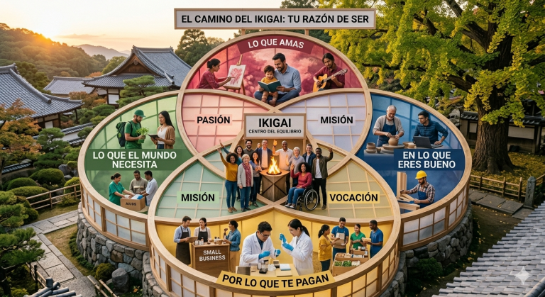 La filosofía del ikigai japonés se ha convertido en una de las tendencias más influyentes dentro del bienestar emocional y el desarrollo personal. Originario de Japón, especialmente de la isla de Okinawa, este concepto hace referencia a la razón que impulsa a una persona a levantarse cada mañana. En una sociedad marcada por el estrés laboral y la incertidumbre, cada vez más personas buscan respuestas relacionadas con cómo encontrar el propósito de vida y formas de alcanzar una vida más equilibrada. Expertos en salud mental consideran que el ikigai no solo es una herramienta de autoconocimiento, sino también una forma de mejorar la calidad de vida. La combinación entre pasión, vocación, profesión y misión personal permite construir una rutina más satisfactoria. Por ello, el interés por temas como qué es el ikigai y cómo aplicarlo ha crecido notablemente en los últimos años, especialmente entre jóvenes y trabajadores que desean redefinir sus prioridades.